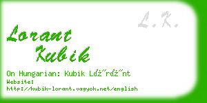 lorant kubik business card